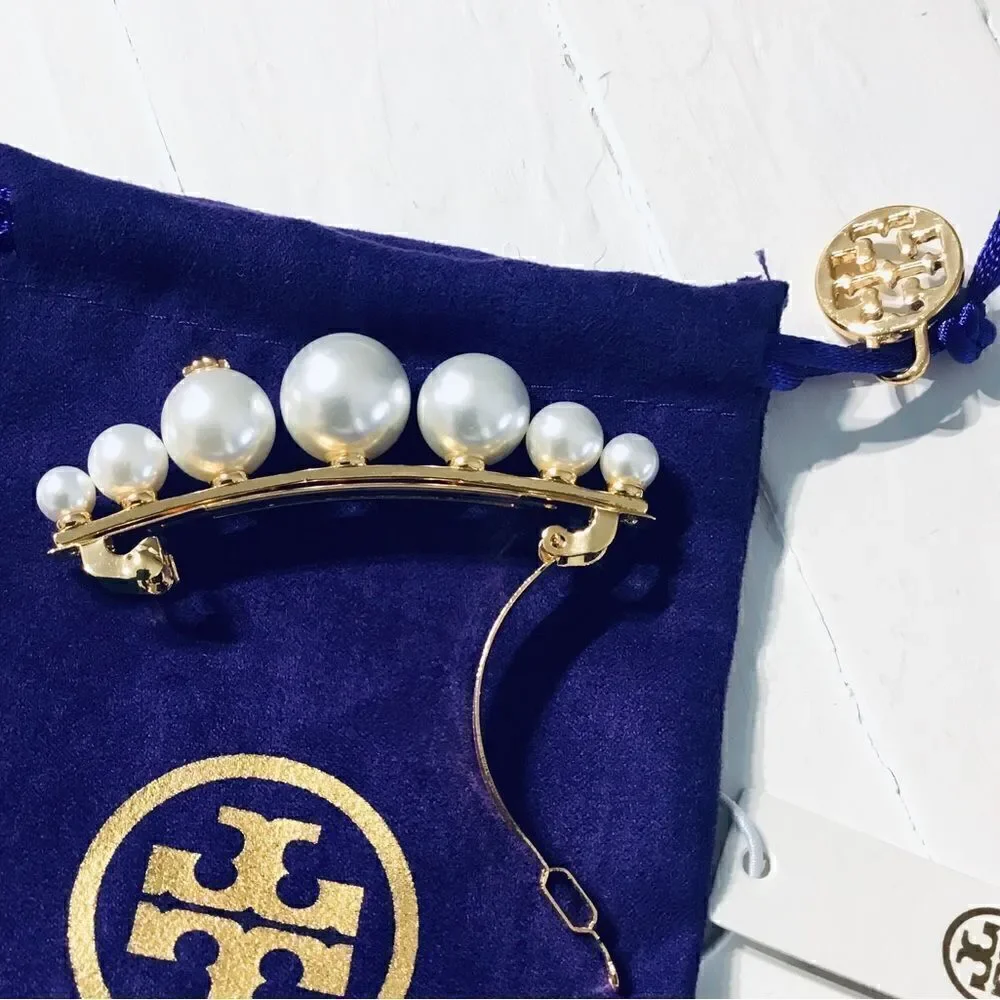 TORY BURCH KIRA FRESHWATER PEARLS HAIR ACCESSORY